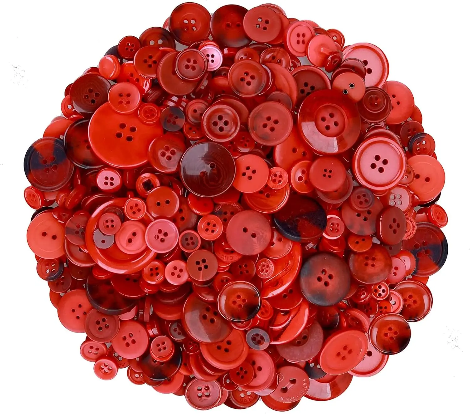 250-300 Pcs Buttons for Crafts Assorted Size for Christmas Party Decorations Sewing DIY Crafts Decoration-Red