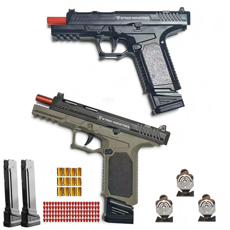 Strike Industries 2026 Classic Design Toy with 100 Soft Bullets 12 Bullet Shells 3 Target Sheets & Automatic Shell Ejection for Endless Fun