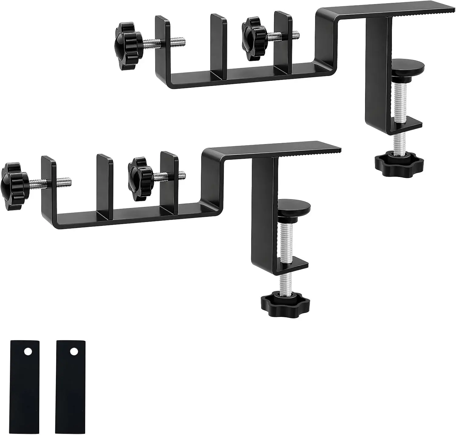 Curtain Rod Brackets for Outside and Inside Mounted Blinds, Double Curtain Rod Brackets for 0.8–2.3” Rectangular Headrails, Tool-Free No-Drill Installation for Apartments Rentals 2pcs