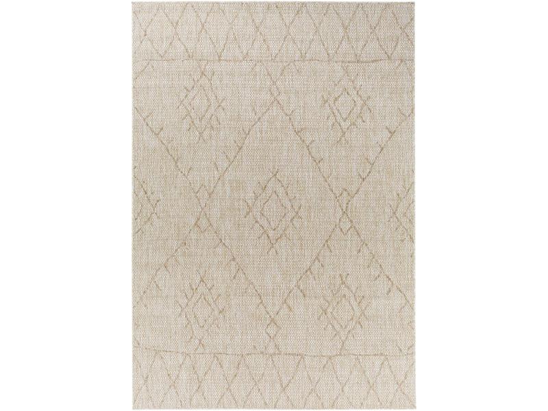 Livabliss Bohemian Look Round Area Rug, Machine-Woven Polypropylene, Durable Indoor-Outdoor, Global Flair, Hose Cleanable for High Traffic, 6'7" x 6'7" Round Shape