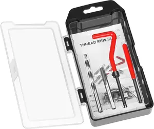 Thread Repair Kit M6 X 1.0mm, Helicoil Metric Thread Repair Insert Kit with HSS Drill Bits, Rethreading Inserts Tool Set for Damaged Thread Repairing