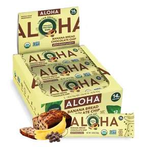 ALOHA Protein Bars – Vegan, Low Sugar, Gluten Free, Low Carb 12 Count, Banana Bread Chocolate Chip
