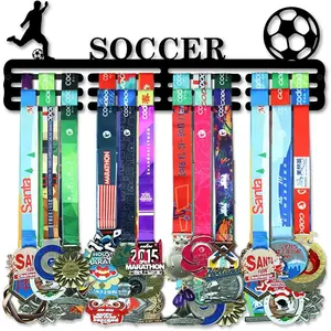Medal Hanger Holder Display Wall Rack Frame Shelf-Medal Hanger Awards Ribbon Soccer,Gymnastics,Holder Display Rack for 60 Medals