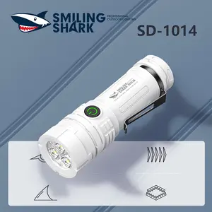 Smilingshark SD-1014 Outdoor Multifunctional Flashlight - 3 Lighting Modes, Plastic Body, Built-in Li-ion Battery, Portable, Pocket Clip Design, Ideal for Daily Use,Camping & Hiking