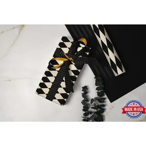 Black and White Checkered Gift Wrap: Luxury Harlequin Wrapping Paper