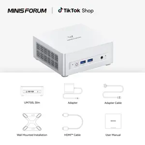 MINISFORUM UM750L Slim Mini PC AMD Ryzen 5 7545U(6C/12T, Up to 4.9GHz), 16GB LPDDR5 RAM 1TB SSD Mini Computer, Triple Display USB4/HDMI/DP, 2.5G LAN, USB3.2, WiFi 6E, BT5.2, Radeon 740M Office Home