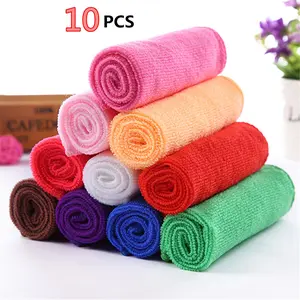 10pcs Practical  Soft Fiber Cotton Face Hand Cloth Towels Washcloths