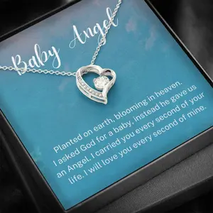 Heart Necklace, Baby Angel, Miscarriage Gift, Loss of Baby, Sympathy Gift, Infant Loss Gift, Loss of Child Gift, Keepsake, Pregnancy Loss,