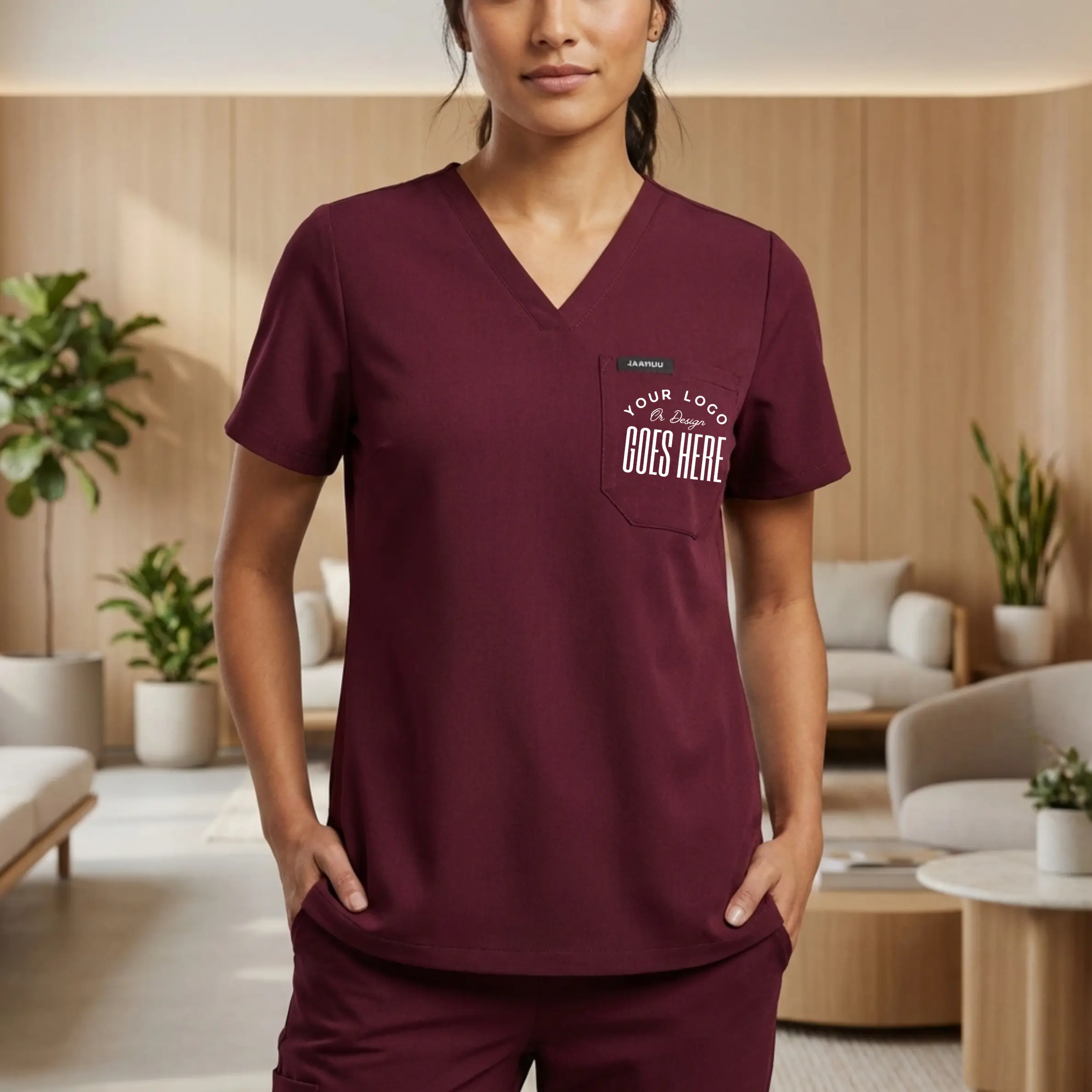 Custom Jaanuu Women's Scrub Top | Rhena V-Neck Medical Uniform
