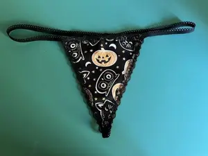 Womens PUMPKINS Jack o Lantern Halloween Costume String Thong Lingerie Underwear Cotton Womenswear