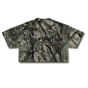 Fitted Crop T-Shirt - STS Woodland Camo