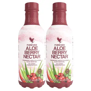 Forever Living - Aloe Berry Nectar - 90.7% Pure Aloe Vera Gel with Cranberries and Apples - No Preservatives - 1L (Pack of 2)