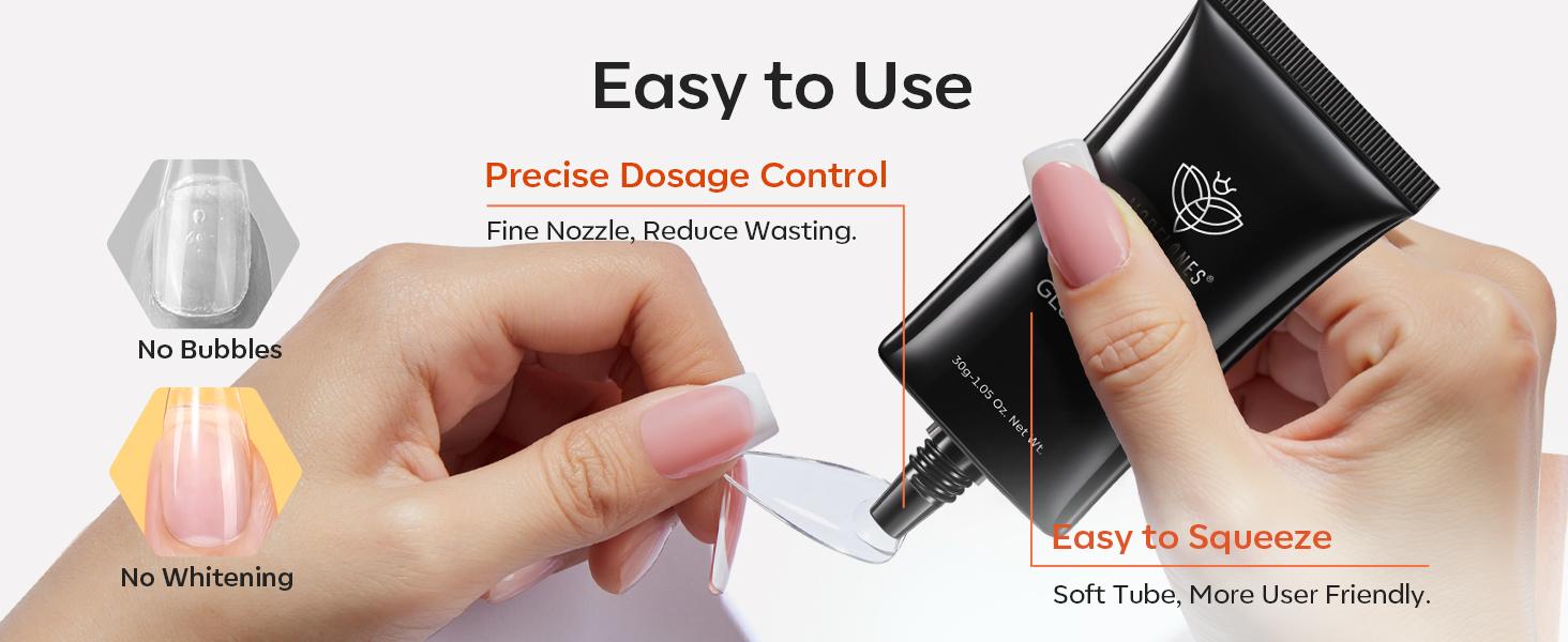 Modelones 30g Solid Gel Nail Glue for Clear Tips Super Strong Adhesive for Acrylic Extensions Press On Fake Tips U V Curing Needed Professional Adhesive
