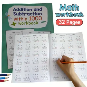 Math Workbook for Kids, 32 Pages Addition Subtraction Practice, Ideal for Early Math Skills Development, Children Education Activity, Teaching Supplies