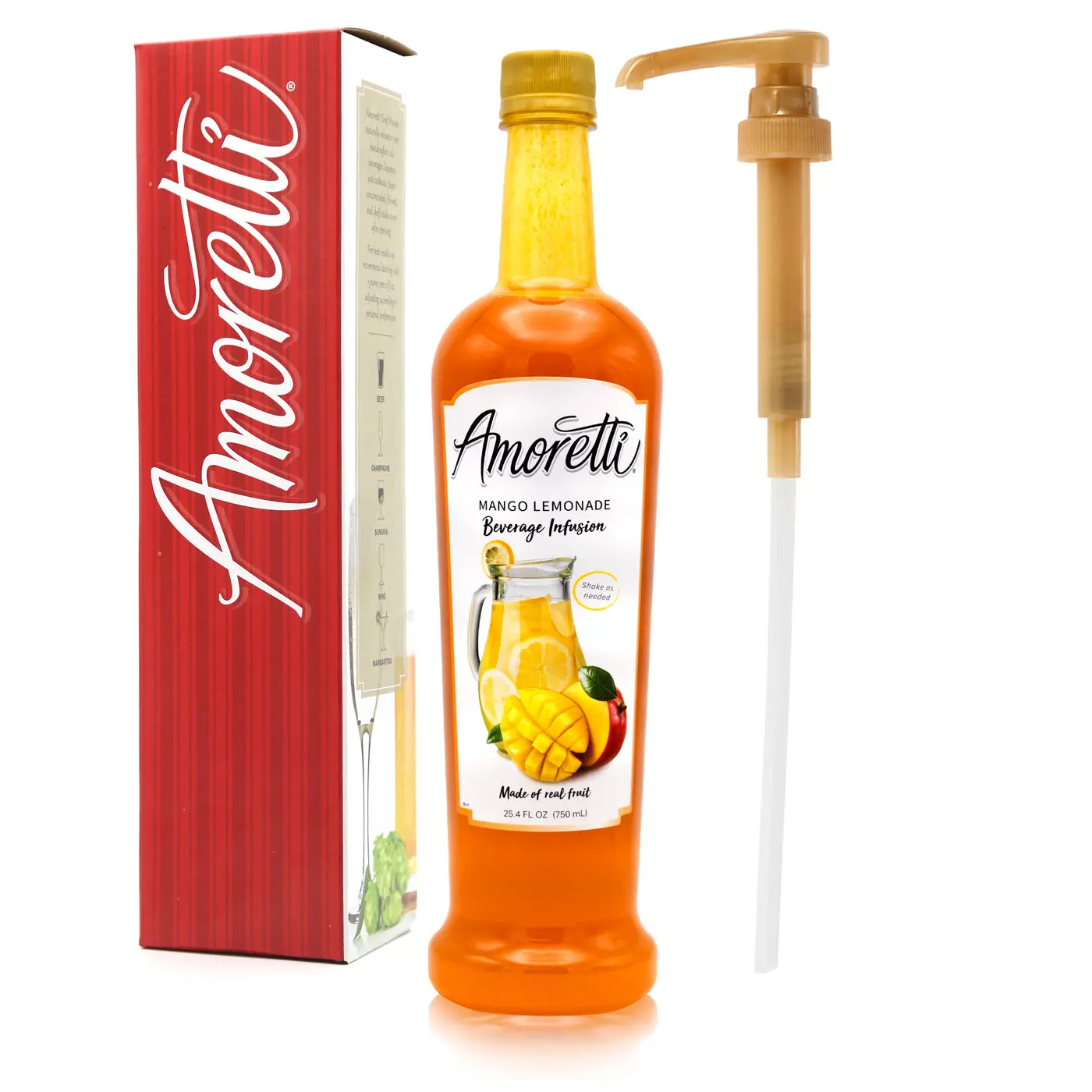 Mango Lemonade Beverage Infusion - 94 Servings – Real Fruit Drink Mix & Water Enhancer for Cocktails, Tea & More, Preservative-Free