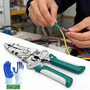 All-in-One 18-in-1 Electrician Combination Pliers, Portable Heavy Duty Wire Stripper Cutter Crimping Pliers, Multifunctional Hand Tool for Electric Wiring & Daily DIY Use