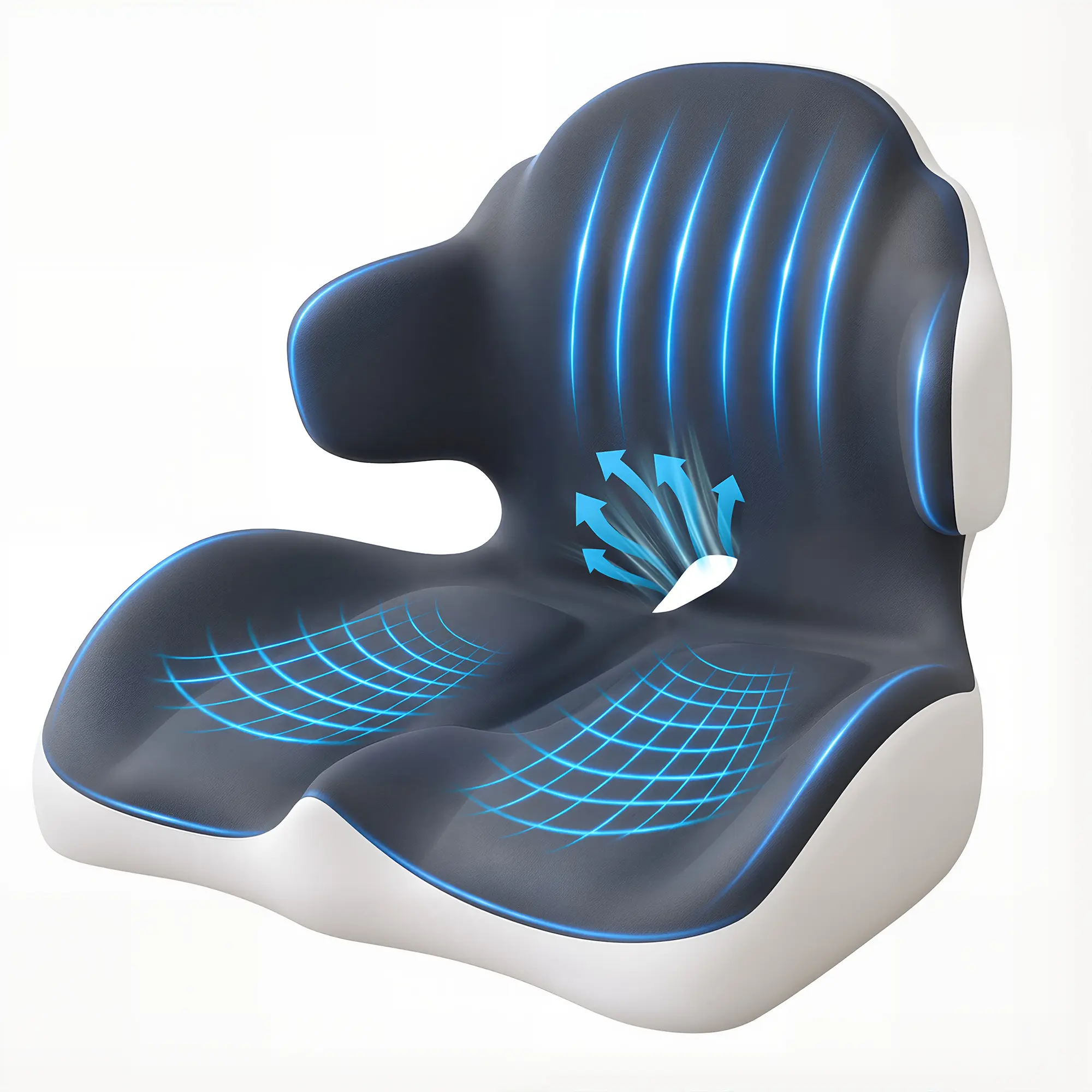 YUAIRY Ergonomic Memory Foam Seat Cushion for Office Chair & Driving, Breathable Chair Pad for Pressure Relief, WFH Desk Upgrade