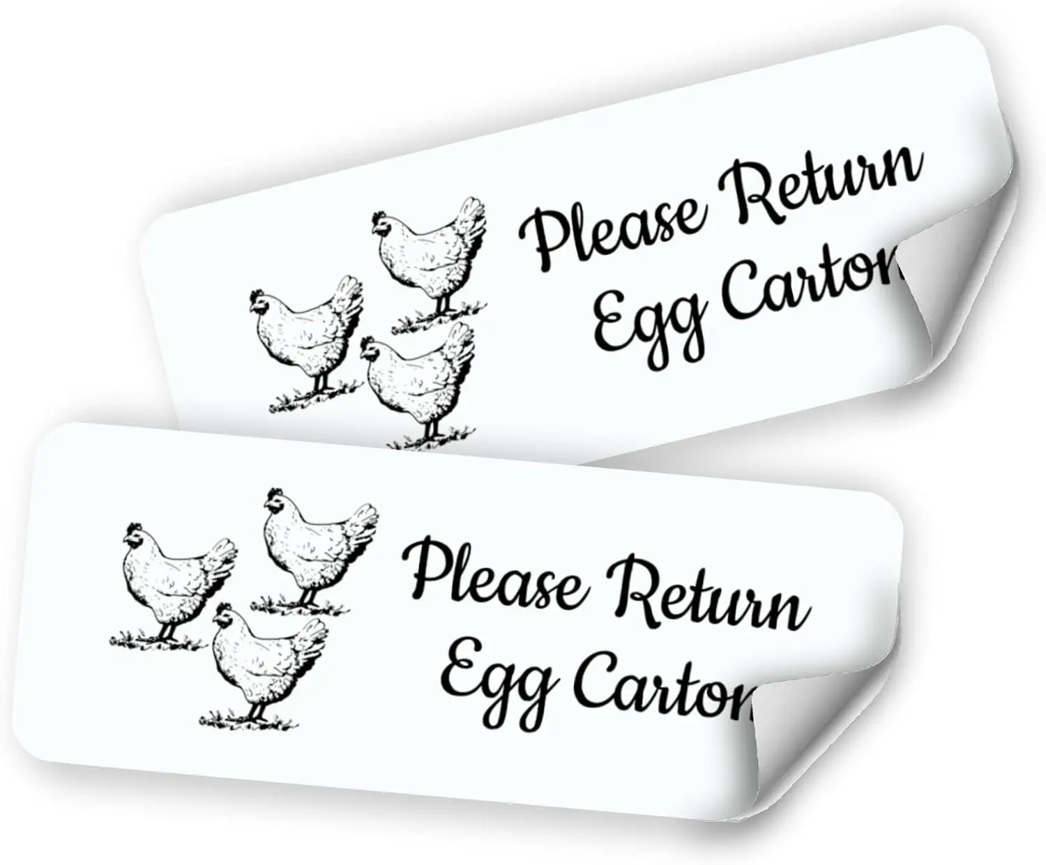 Chicken Egg Carton Labels, Please Return Egg Carton, Tags, Stickers (60, Chicken 1)