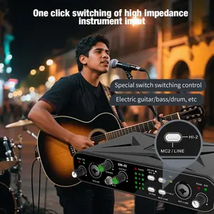 Professional Audio Mixer for Computer, Ideal for Electric Guitar Live Performances, Professional Studio Recording, Audio Interface
