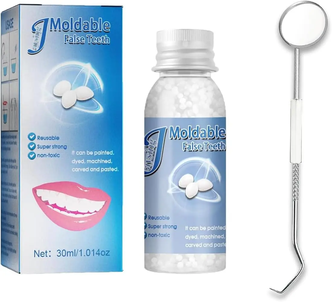 Provisional Teeth Decoration Fake Tooth High Hardness, Durable, and Reusable. Broken Tooth Moldable Fake Teeth.