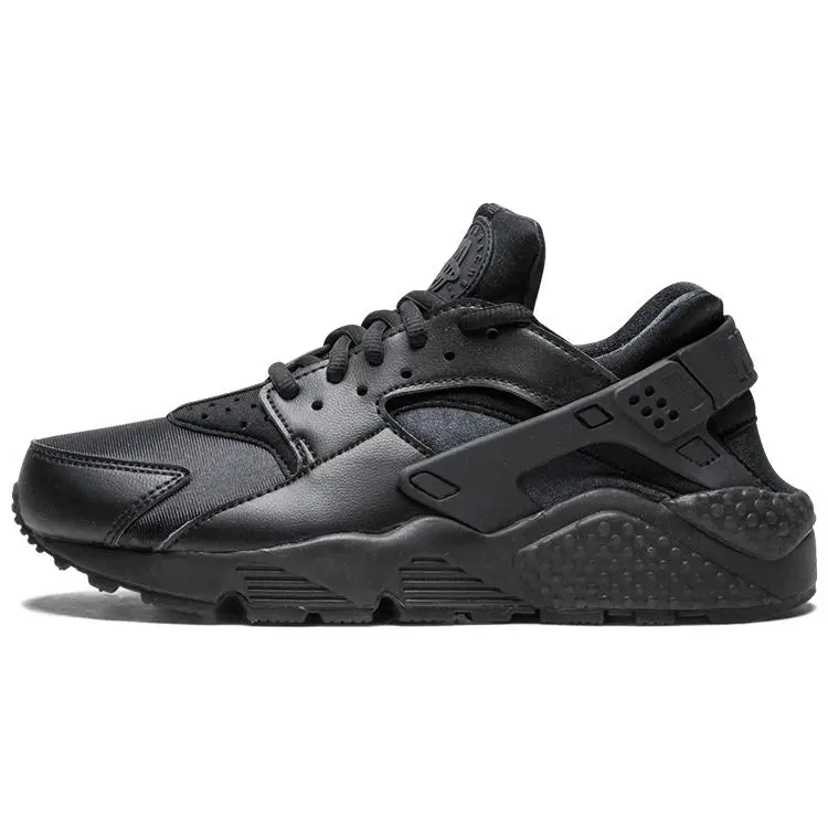 Nike Women's Air Huarache Run 'Triple Black' Breathable Running Shoes - Female Athletic Sneakers with Mesh Upper, Durable Rubber Grip Sole, for Light Workouts, Casual Wear (True Size)