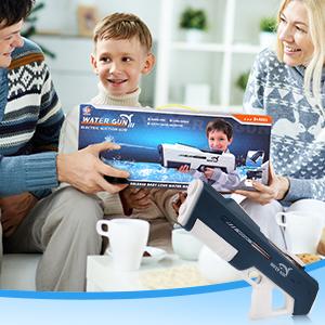 2026 New Rechargeable Electric Water Gun for Adults Kids,Battery-Powered Squirt Toy with Tank,Long Distance Shooting Extra Large Capacity,Perfect for Summer Fun Electric,Summer Outdoor Beach Play,Pool Garden Fun Inflatable Swimming Pool Inflatable Floatin