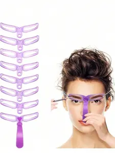 8-Pack Brow Blueprint Board Set | Reusable Easy-Grip Eyebrow Stencils | No-Slip DIY Shaping Kit for Beginners & Pros | Quick Makeup Tool for Home & Travel