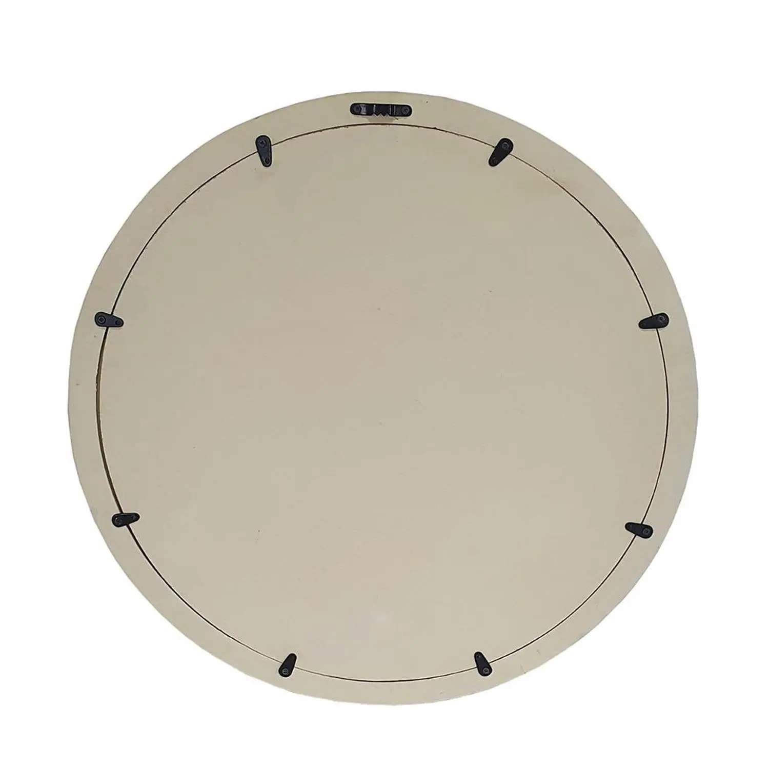 20" Cream Round Framed Accent Mirror