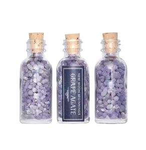 Grape Agate Gem Bottle - Raw Chips of Grape Agate Crystals