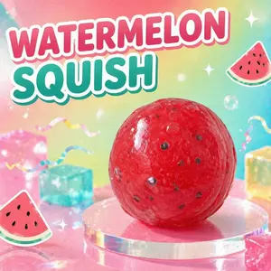 Squishy Watermelon Slushie Stress Relief Item - Soft Moldable Fidget Nee Nee Accessory with Crinkling Sound, Sensory Plaything for Kids & Adults, Ideal Decompression Gift for Hobby & Leisure
