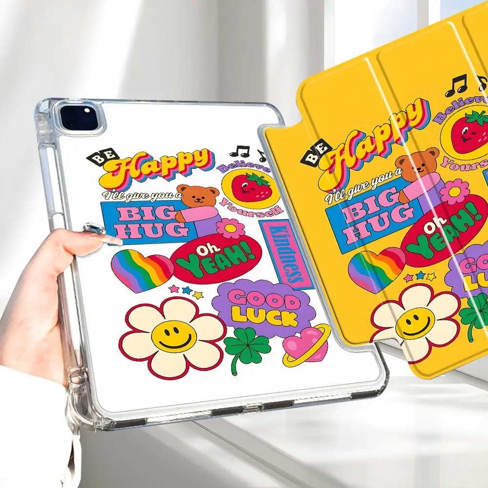 Y2K Retro Collage iPad Case, Tablet Accessories, Adjustable Tablet Stand, Transparent Acrylic Hard Back, Colorful Design, Pencil and Charger Slots, Ultra-Thin Scratch-Resistant Design for iPad 10.2inch, Ideal for Work and School