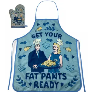 Get Your Fat Pants Ready Funny Thanksgiving Dinner Graphic Kitchen Accessories Funny Graphic Kitchenware Bakeware Funny Food  Novelty Cookware Blue