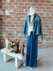 Paisley Denim Swing Jacket