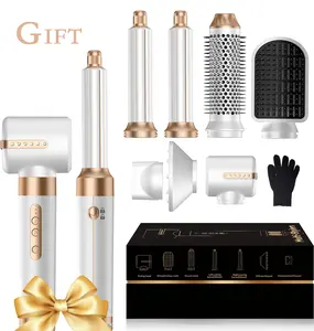 Hair Dryer Brush 7 in ONE, Powerful Blow Dryer Brush with Air Curler for Hair, Brush Blow Dryer with Diffuser, Ionic Hot Air Brush Fast Dry, Volumize, Curls, Straight, Hair Styling Tools 100-120V