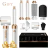 7-in-1 Ionic Hot Air Dryer Brush - Powerful Hair Tool with Air Curler, Diffuser for Fast Drying, Volumizing, Curling, Straightening - Gifts for Women, 100-120V Home Styling Tool, Hair Tools