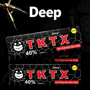 Deep TKTK Black 40% Maximum Strength Numbing Cream 10g*2PCS Long Last 4-8 Hours Painless Topical Anesthetic Cream For Tattoo Microblading PMU Piercing Hair Removal Safe External Use Only