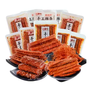 5 Flavor Handmade Spicy Strips (10 Pack)  Chinese Hunan Style Snack Variety Box  Veggie Hot Silk Stick Instant Savory Snack Set