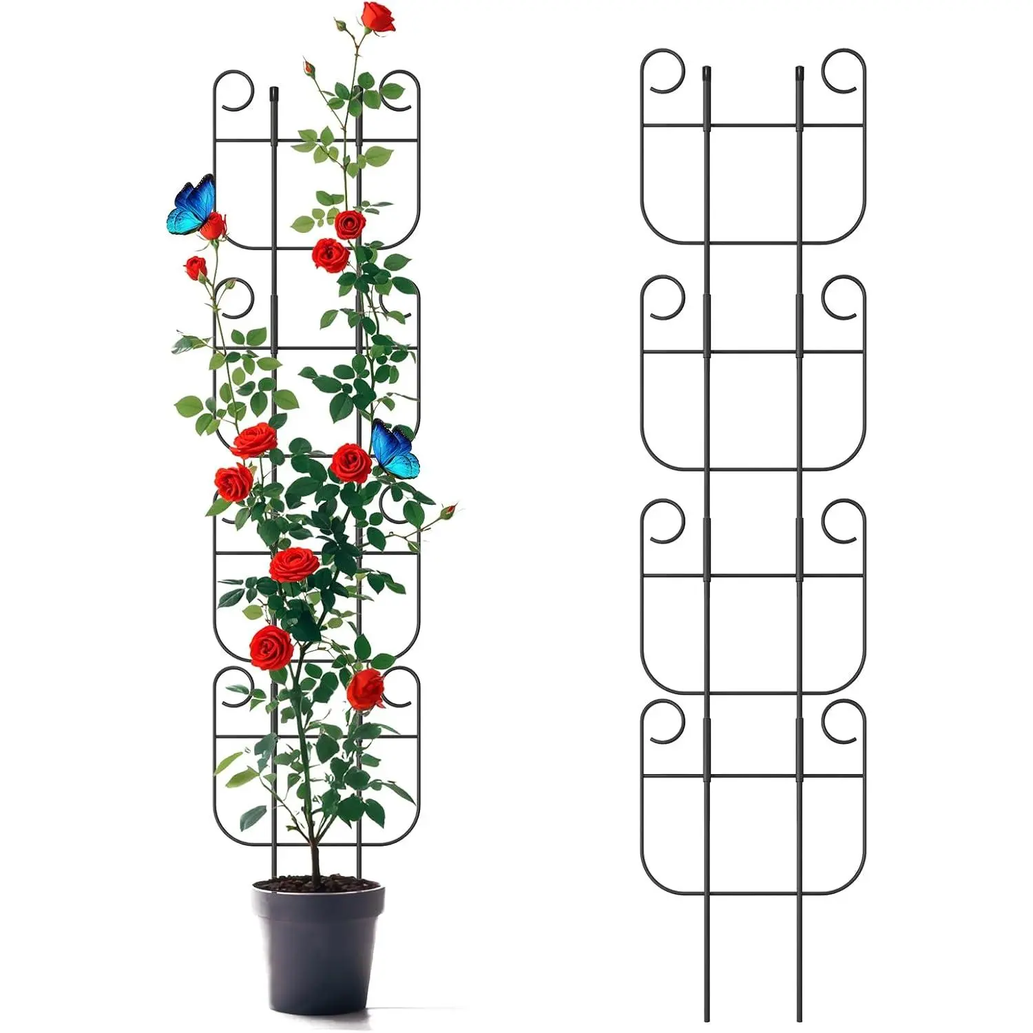 4 Pack Trellis for Climbing  Indoor, Expandable Small Metal Trellis for Potted ,  Vine Ivy, Sturdy Houseplant Pothos  Climber Support