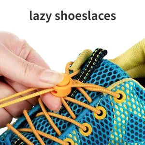 1 Pair Pack No Tie Sneakers Shoelaces All Seasons Casual Versatile Round Elastic Shoelaces Outdoor Length 39.37in