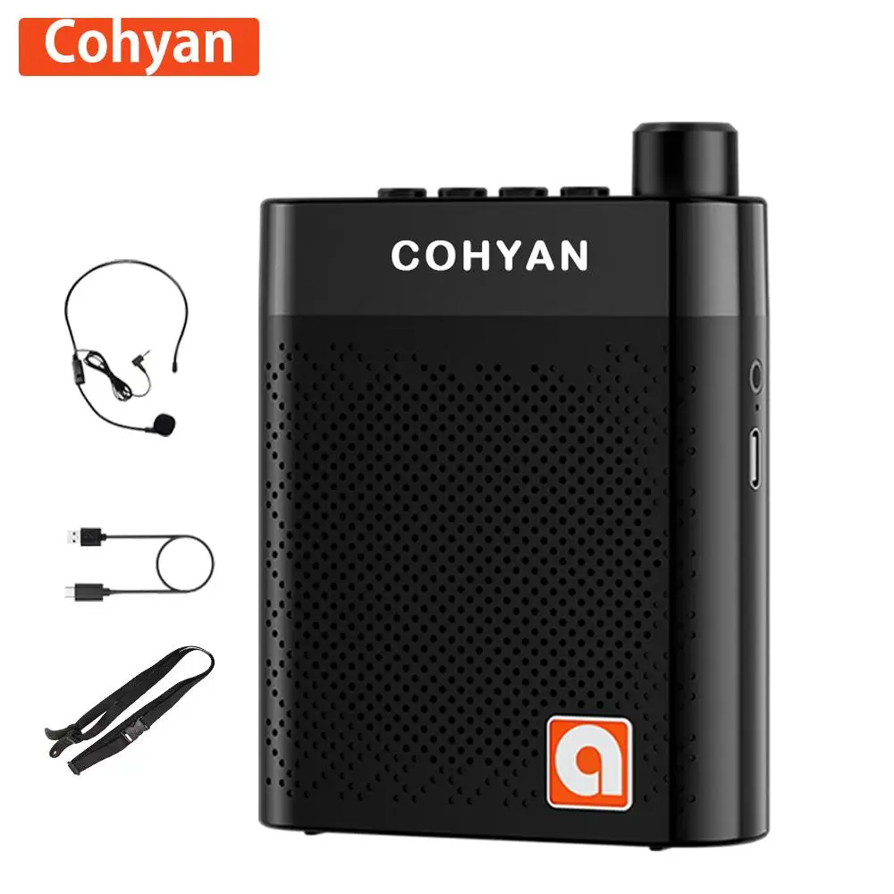 COHYAN K6 Bluetooth 5.2 Voice Amplifier - Rechargeable Battery Portable Wireless Megaphone with 3.5mm Wired Clip-On Headset Microphone, Waistband for Teachers, Classroom, Outdoor Speakers summervibes,,summerwins summerwins
