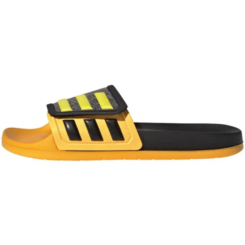 Adidas Adilette TND Men's Sporty Slipper - Black Strap, Yellow Sole, Comfortable Indoor Outdoor Slipper for Walking, Indoor Outdoor Slippers