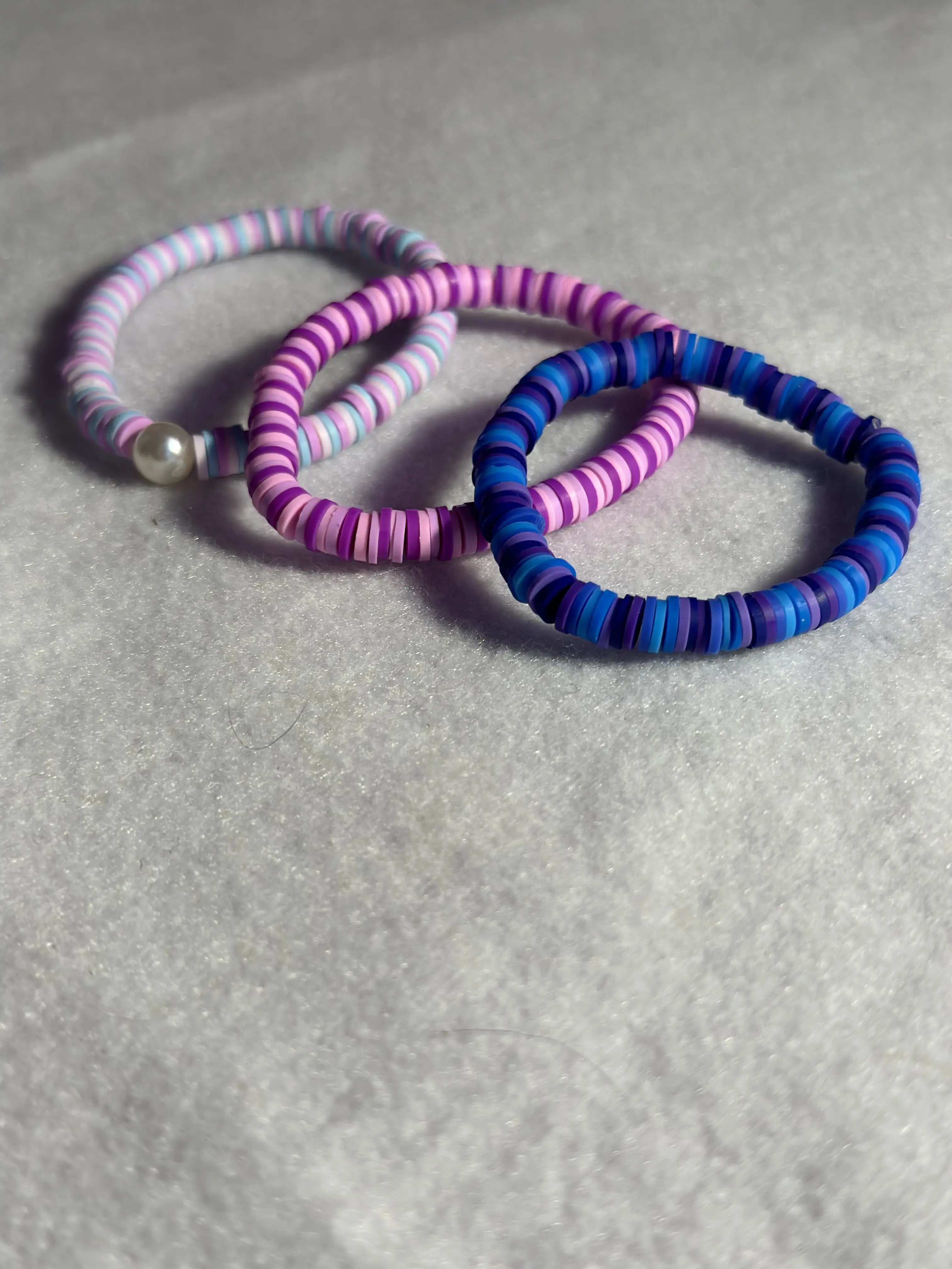 3 pack clay bead bracelets