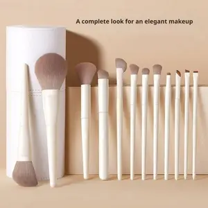 12/10 Piece Cloud Porcelain Makeup Brush Set, Ultra Soft Synthetic Bristles, Perfect for Flawless Facial and Eye Makeup, Beauty Tools