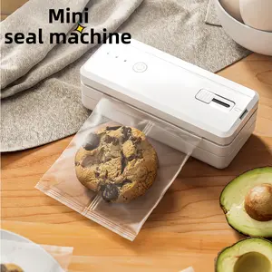 Portable Handheld Vacuum Sealer with Cutter, USB Rechargeable, 1300mah Battery, 3 Adjustable Sealing Modes, Food Storage Sealer