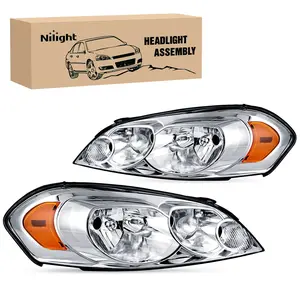Nilight 2006 2007 2008 2009 2010 2011 2012 2013  Chevrolet Impala 2014 2015 2016 Impala Limited 2006 2007 Monte Carlo Headlight Assembly Chrome Case Amber Reflector