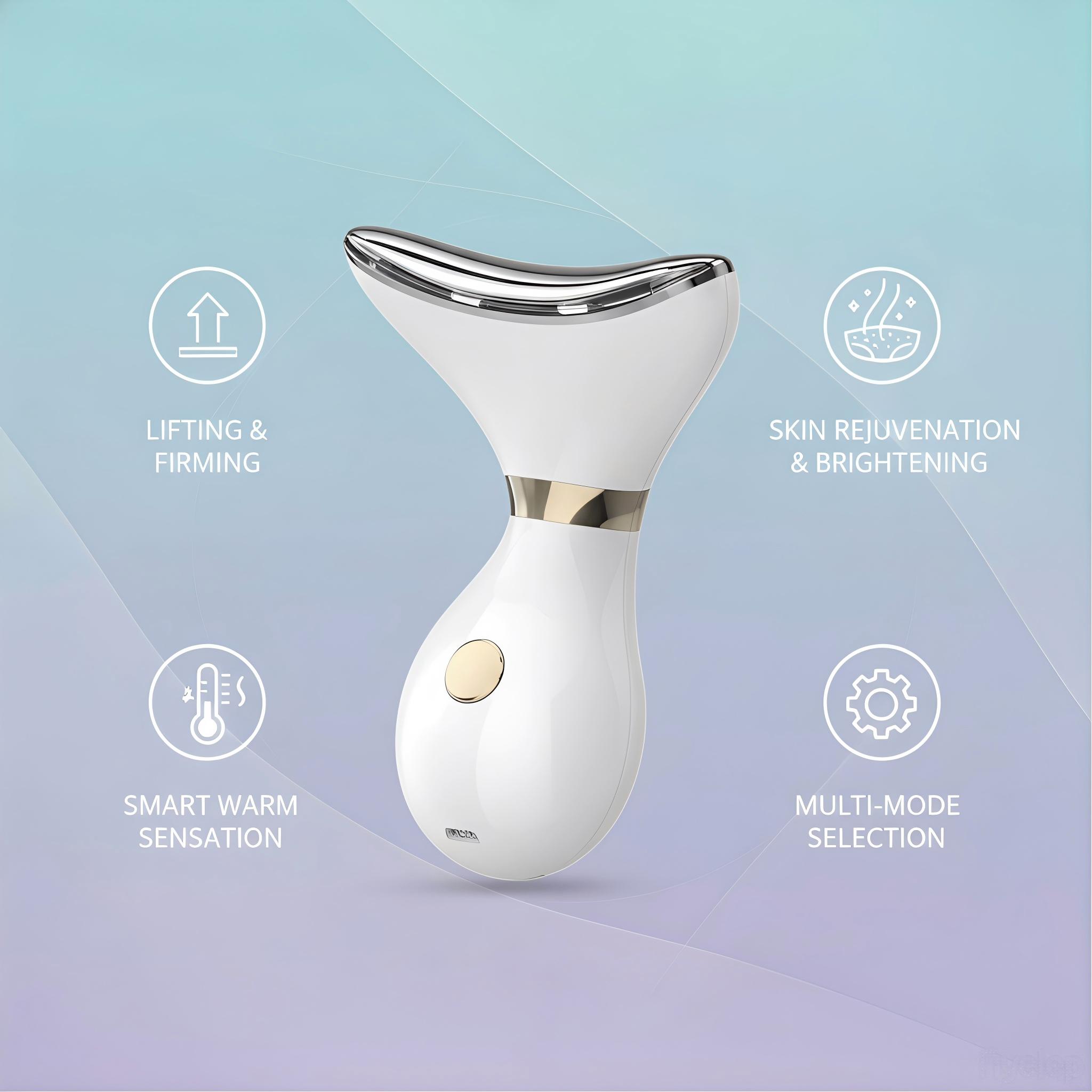 Premium Neck Lifting & Tightening Device, Advanced EMS Microcurrent & Heat Therapy for Anti-Aging, Firms & Smooths Neck Skin, Reduces Fine Lines, Ergonomic Design, USB Rechargeable Skincare Tool