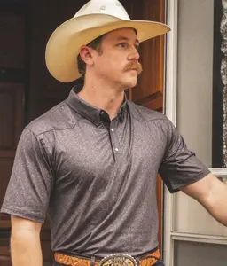 Master Golf PGA Fashion Top 2026 Trendy Vexl Golf Polo Camo – Western Pearl Snap Polo - Floral | Black