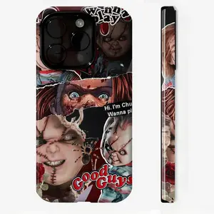 Chucky-Halloween Phone Case,Horror Season Shockproof Rugged Cover Dual Layer Soft TPU Hard Bumper Hard Shell for iPhone 11 12 13 14 15 16 Pro Max Plus