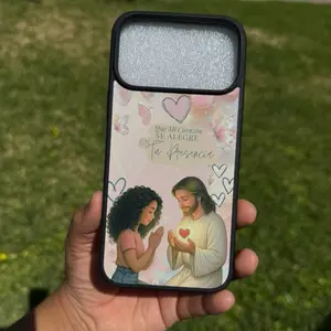 Customize Cases with Heartfelt Design Featuring Jesus and Heart Motifs for Personalized Protection