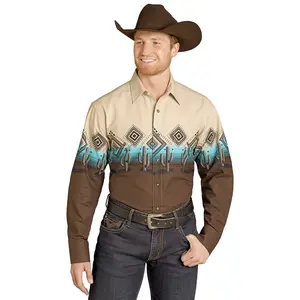 PANHANDLE MEN DARK BROWN LONG SLEEVE SHIRT SMN2S07680